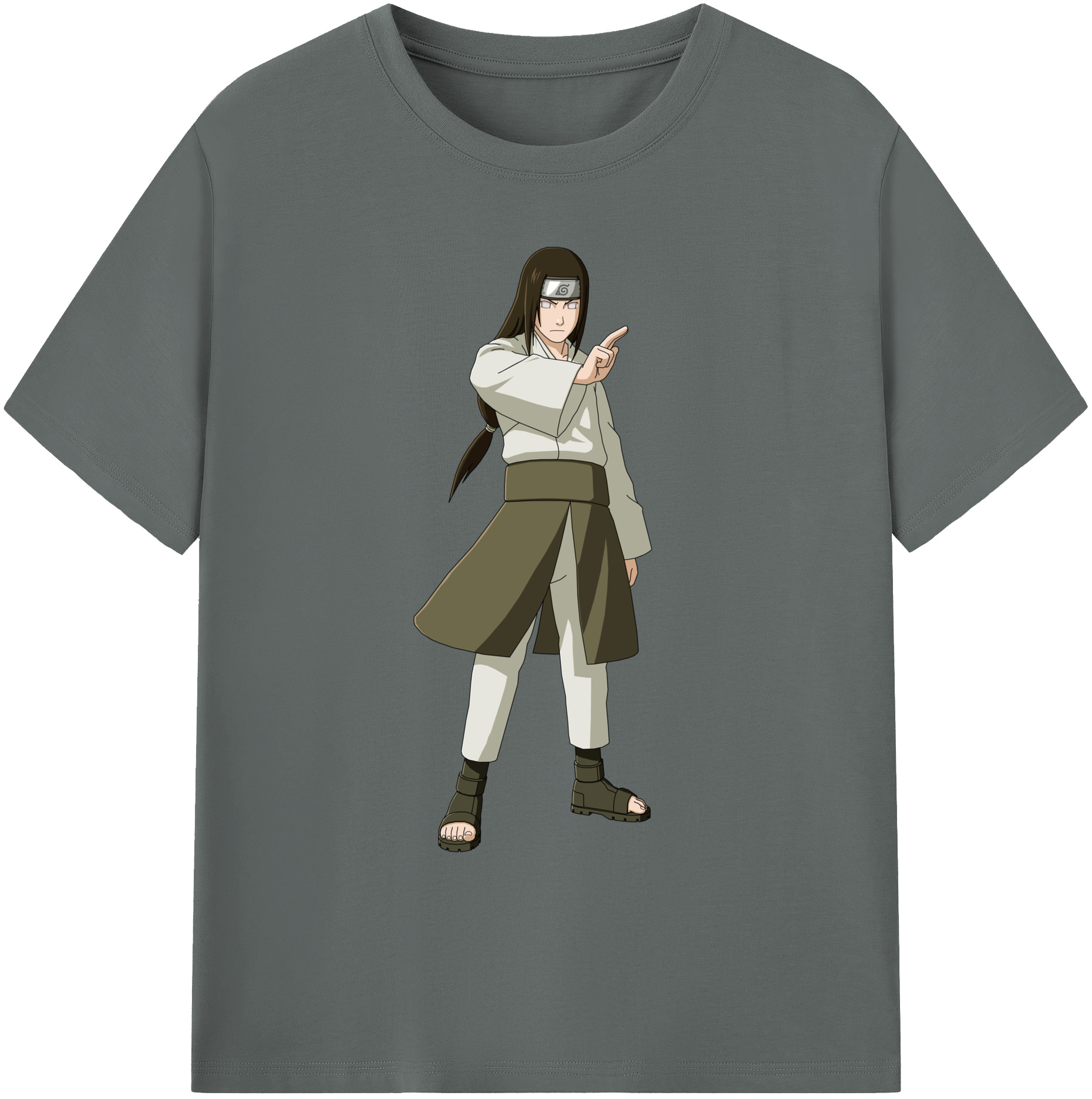 （画像用） NARUTO -ナルト- 日向ネジ Hyūga Neji 綿100％ メンズ半袖Tシャツ｜肌触りやわらか＆通気性